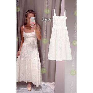 ZARA FRAYED JACQUARD DRESS ZW COLLECTION